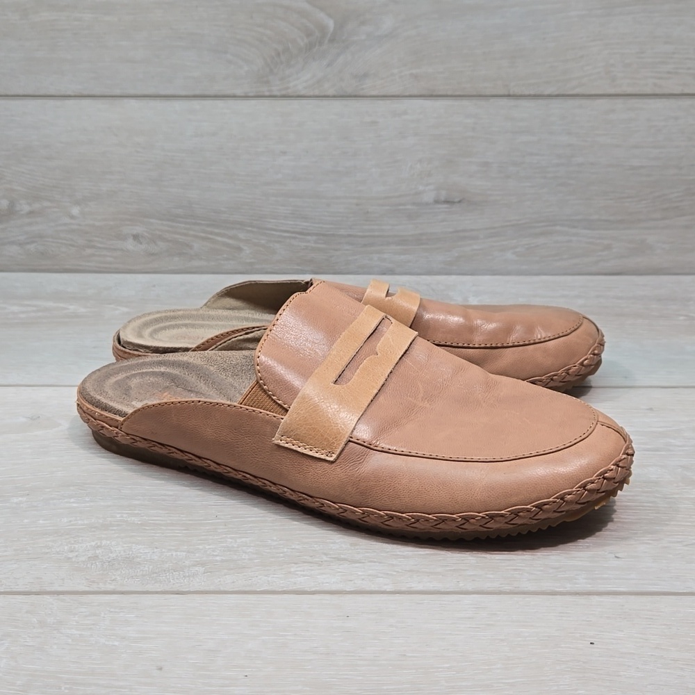 Aetrex Women Leather Loafer Mule Flats shoes sz 8.5